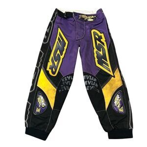 Vintage MSR Racing System 6 Motocross Pants Purple Yellow Black Size 22